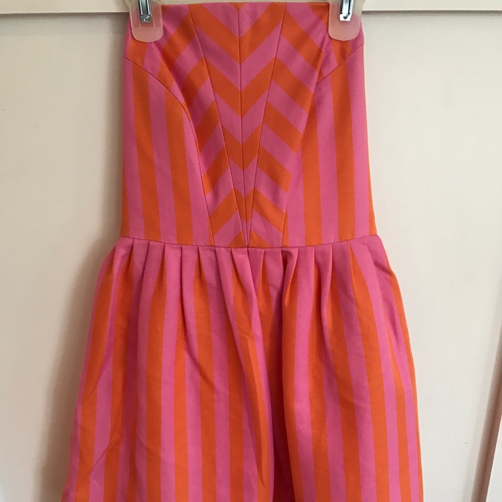 Lily Pulitzer Asymmetrical Stripe Strapless Dress